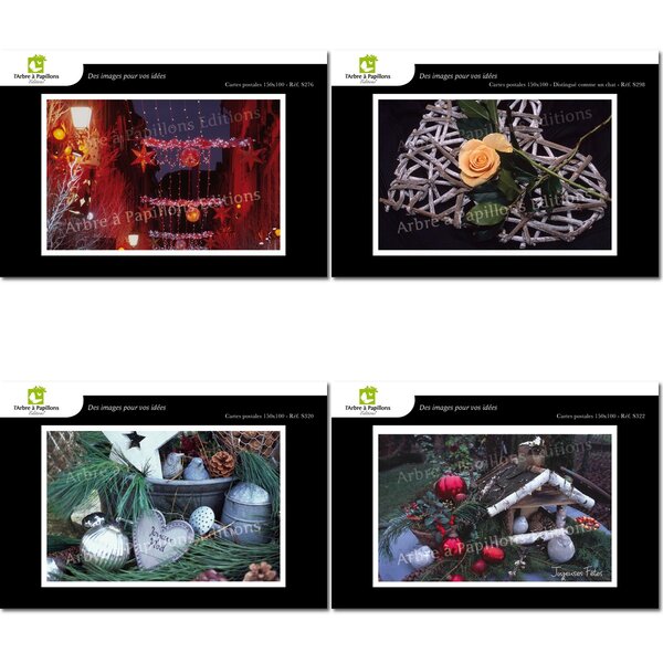 Lot de 4 cartes postales - noël 1 - photos frédéric engel