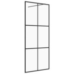 vidaXL Paroi de douche avec verre ESG transparent 115x195 cm Noir