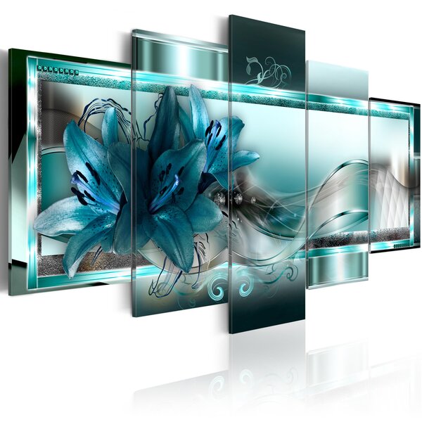 Tableau - sky blue lilies l x h en cm 200x100