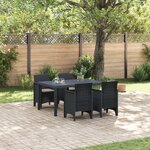 vidaXL Ensemble de Repas de Jardin de 5 Pièces avec Coussins Anthracite en Poly Rattan