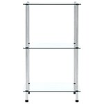 vidaXL Étagère 3 niveaux Transparent 40x40x67 cm Verre trempé