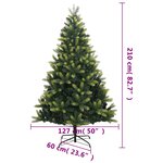 vidaXL Sapin de Noël artificiel à charnières avec support 210 cm