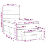 vidaXL Sommier à lattes de lit avec matelas Bleu 90x200 cm Tissu