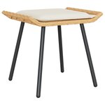 Ensemble de salon de jardin 4 pièces avec coussins en poly rattan naturel