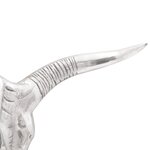 Cabeza de toro montada en la pared vidaXL Plata 49x10x36 cm Aluminium