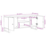 vidaXL Meuble TV marron et noir 105x33 5x46 cm bois massif manguier