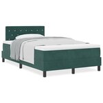 Lit à ressorts vidaXL avec matelas vert foncé 120x200 cm en velours
