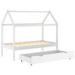 vidaXL Cadre de lit enfant avec tiroir blanc bois pin massif 80x160 cm