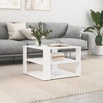 vidaXL Table basse blanc 59 5x59 5x40 cm bois d'ingénierie