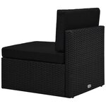 vidaXL Salon de jardin 6 Pièces avec coussins Noir Résine tressée