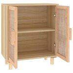 vidaXL Buffet Marron 60x30x70 cm Bois de pin massif et rotin naturel