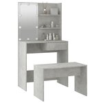 vidaXL Ensemble de coiffeuse avec LED Gris béton Bois d'ingénierie
