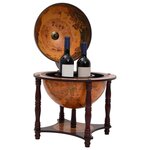 vidaXL Support à vin bar forme globe Marron Bois d'eucalyptus massif