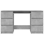 vidaXL Bureau Gris béton 140x50x77 cm Bois d'ingénierie