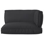 vidaXL Ensemble de coussins de palette 3 pièces en tissu Oxford noir