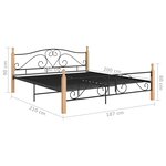 vidaXL Cadre de lit sans matelas noir métal 180x200 cm