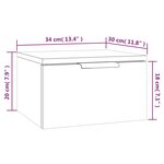 vidaXL Table de chevet murale blanc 34x30x20 cm