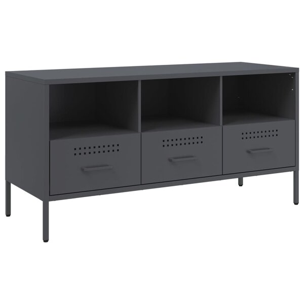 vidaXL Meuble TV anthracite 100 5x39x50 5 cm acier laminé à froid