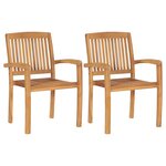 vidaXL Chaises de jardin 2 Pièces avec coussins à carreaux gris Teck