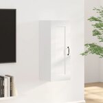 vidaXL Armoire suspendue Blanc brillant 35x34x90 cm Bois d'ingénierie