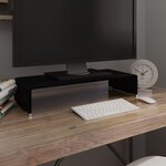 vidaXL Meuble TV/support pour moniteur 60x25x11 cm verre noir