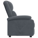 vidaXL Fauteuil inclinable Gris foncé Velours