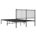 vidaXL Cadre de lit métal sans matelas avec tête de lit noir 120x190cm