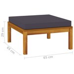 vidaXL Salon de jardin 3 Pièces avec coussin Bois d'acacia solide