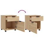 vidaXL Classeur mobile avec roues Chêne sonoma 45x38x54 cm
