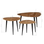 vidaXL Tables basses 3 Pièces Bois d'acacia massif