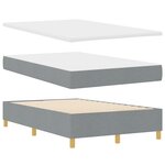vidaXL Lit à ressorts avec matelas gris clair 120x200 cm tissu