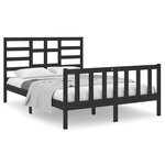 vidaXL Cadre de lit sans matelas noir bois massif 140x190 cm