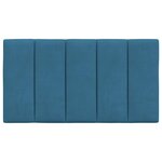 vidaXL Coussin de tête de lit bleu 90 cm velours