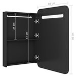 vidaXL Armoire de salle de bain à miroir LED noir 60x11x80 cm
