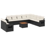 vidaXL Salon de jardin 11 Pièces avec coussins noir résine tressée