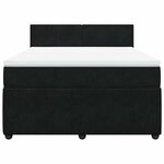 vidaXL Sommier à lattes de lit et matelas Noir 160x200 cm Velours