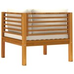 vidaXL Canapé de jardin 2 places et coussin crème Bois d'acacia massif