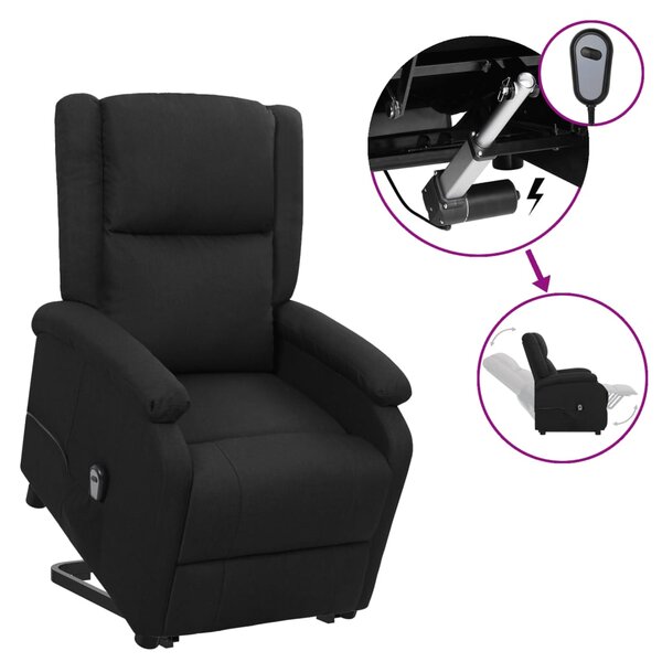 Vidaxl fauteuil releveur inclinable noir tissu