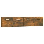 vidaXL Armoires murales 2Pièces Chêne fumé 80x35x36 5cm Bois d'ingénierie