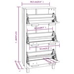 vidaXL Armoire à chaussures HAMAR Blanc 59 5x35x117 cm Bois de pin