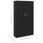 vidaXL Bibliothèque Noir 82 5x30 5x150 cm Bois d’ingénierie
