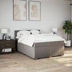 vidaXL Sommier à lattes de lit avec matelas Taupe 140x200 cm Tissu
