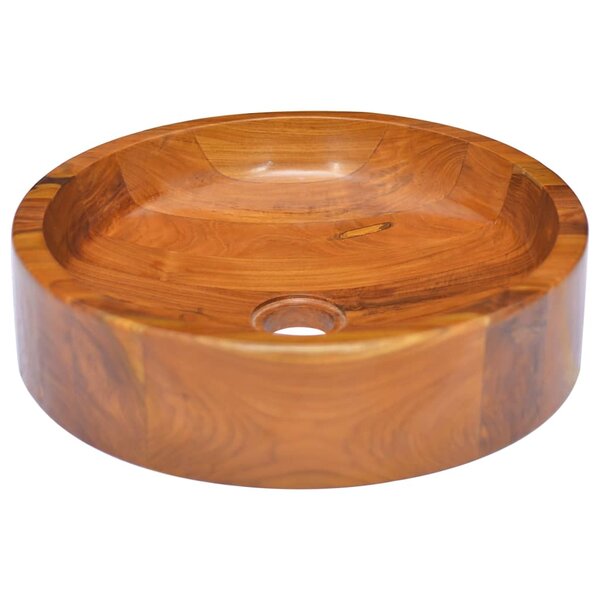 vidaXL Lavabo Bois de teck massif Φ40x10 cm