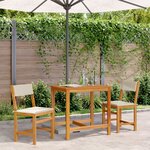 vidaXL Ensemble de balcon avec coussins 3 Pièces bois massif d'acacia