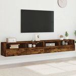 vidaXL Meubles TV muraux 2Pièces chêne fumé 100x30x30cm bois d'ingénierie