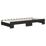 vidaXL Lit de jour avec gigogne et tiroirs noir 90x200 cm tissu
