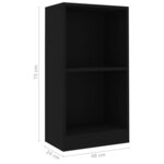 Vidaxl bibliothèque noir 40 x 24 x 75 cm aggloméré