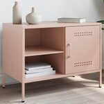 vidaXL Meuble TV rose 68x39x50 5 cm acier