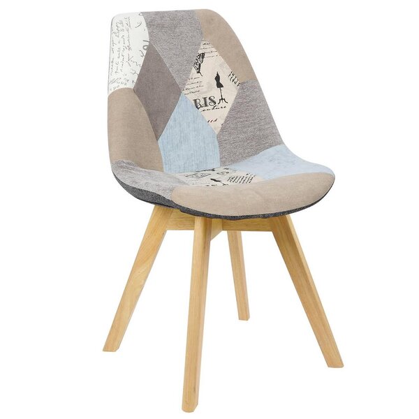 Chaise de salle à manger bois et lin gris 19_0000384