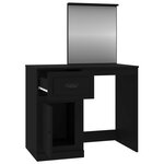 vidaXL Coiffeuse avec miroir noir 90x50x132 5 cm bois d'ingénierie